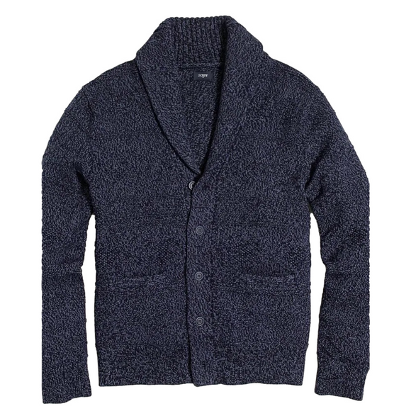 J. Crew Other - J. Crew Cotton shawl-collar cardigan sweater Sz L blue